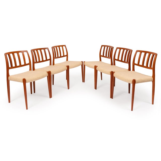 Mid-Century Modern Vintage Danish Mid-Century Niels Otto Møller No. 83 Teak Dining Chairs (Set of 6) For Sale - Image 3 of 8