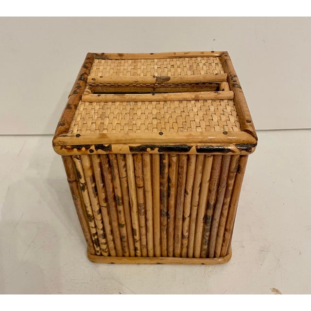 Bamboo Rattan Tissue Box Cover Holder For Sale In New York - Image 6 of 8
