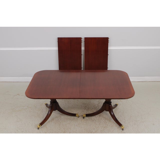 Age: C.2000 Details: Mahogany Brass Capped Feet & Casters High Quality Construction Nice Inlay Work Throughout Turned...