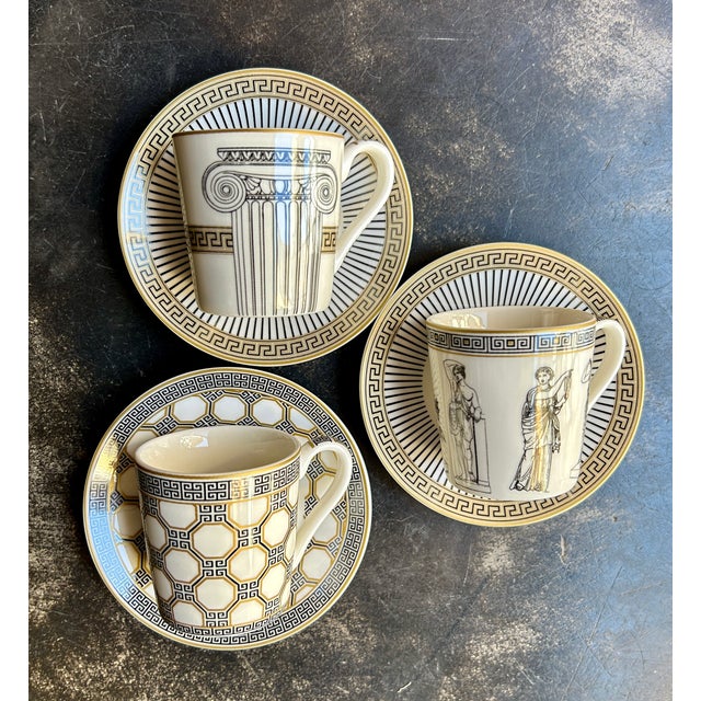 Palladium Coffee Cups with Gift Box by Pozzi Milano, Set of 6 For Sale - Image 4 of 8