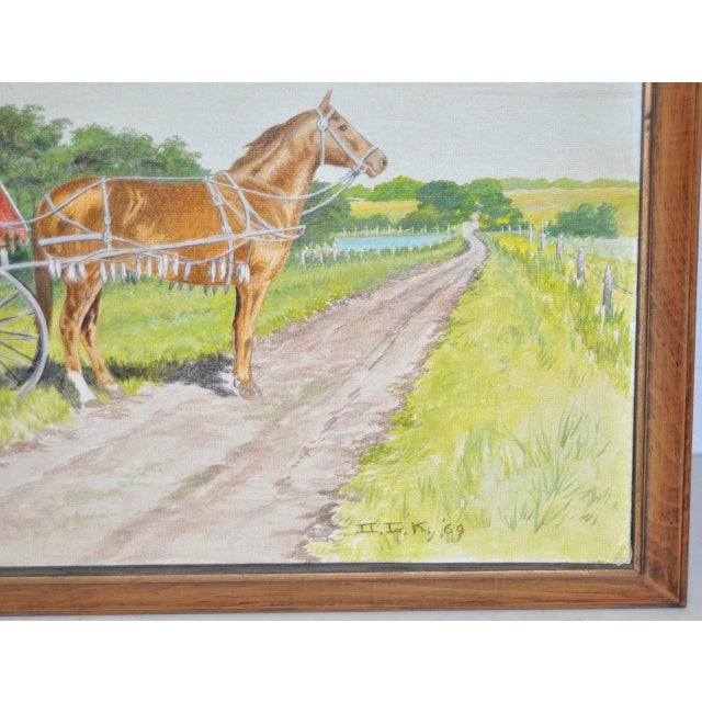 Folk Art Sunday Drive 1915 Hamilton County, Iowa by Carroll Kuhfus c.1969 For Sale - Image 3 of 9