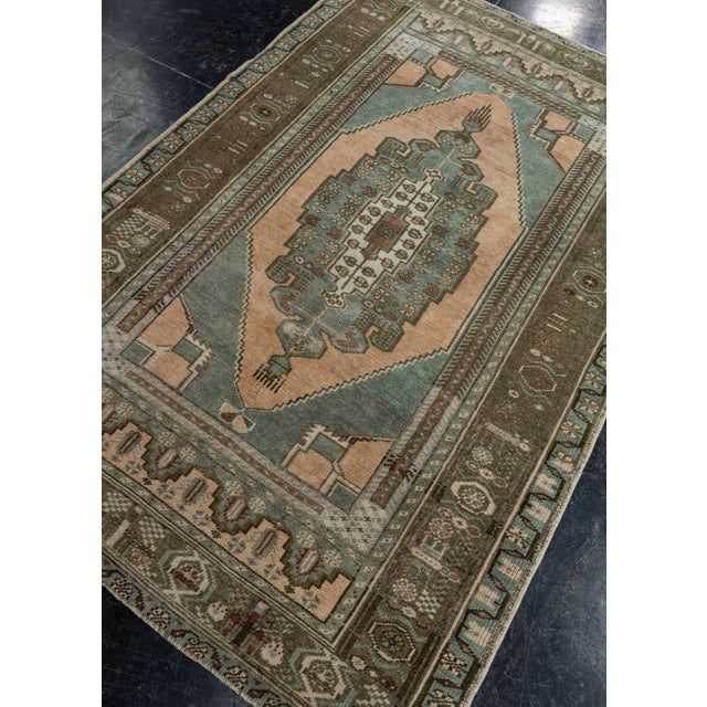 Textile Turkish Vintage Rug 3'8" x 5'9" #20719 For Sale - Image 7 of 8