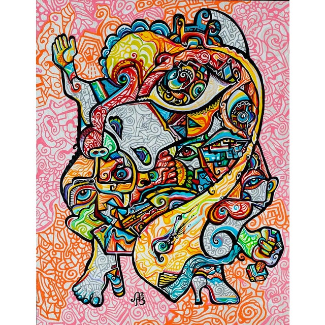 Alexander Arshansky, "Treasure Hunt" Abstract/Cubist Piece For Sale