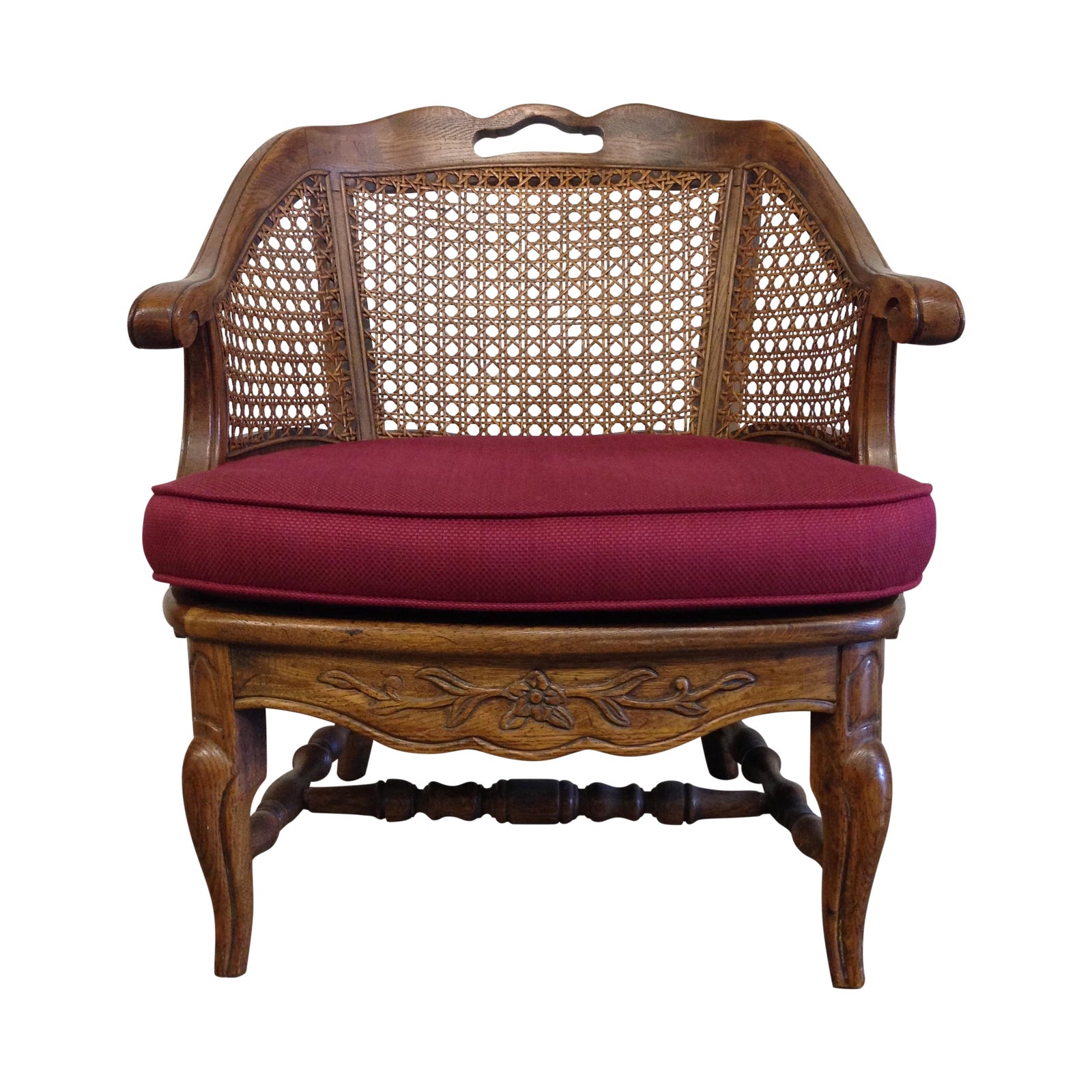 French Provincial Cane Back Barrel Chair Chairish