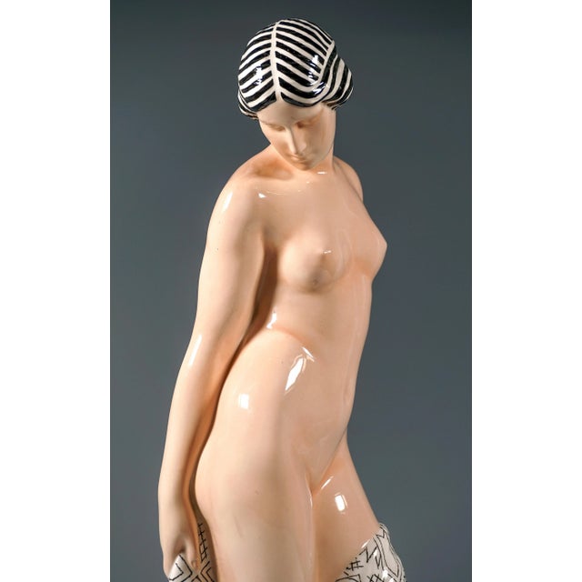 Large Art Déco Figurine Helena Allegory of Beauty from Goldscheider, 1925 For Sale - Image 4 of 6