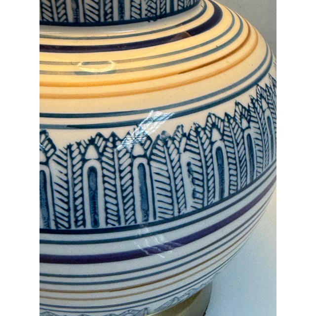 Ceramic Blue + White Table Lamp For Sale - Image 11 of 12