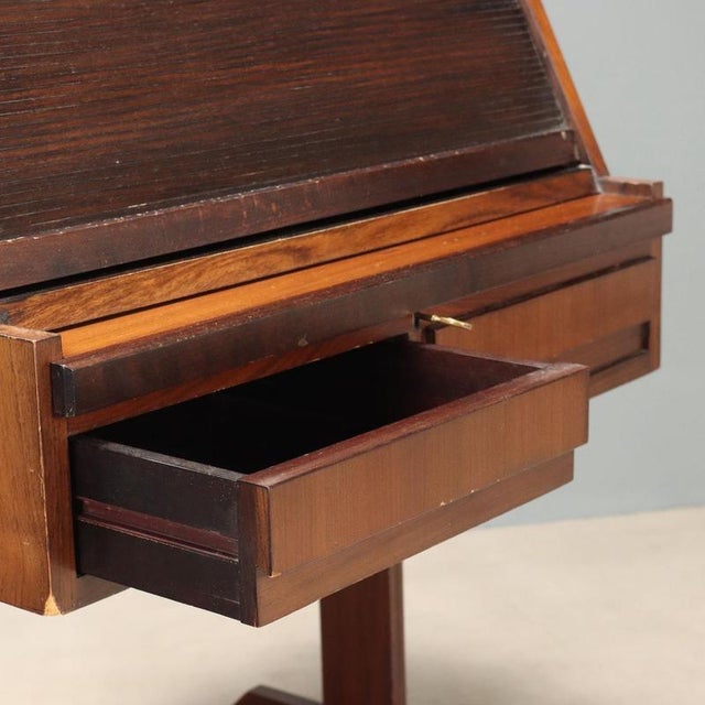 Tambour Roll-Top Desk, 1960s For Sale - Image 6 of 10
