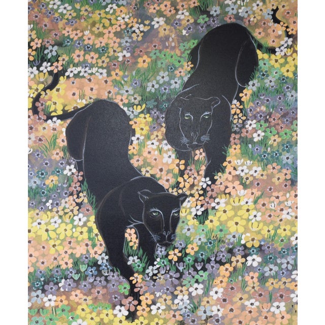 Pop Art Large Lithograph of Panthers "Promenade" by Chilean Artist Gustavo Novoa For Sale - Image 3 of 8