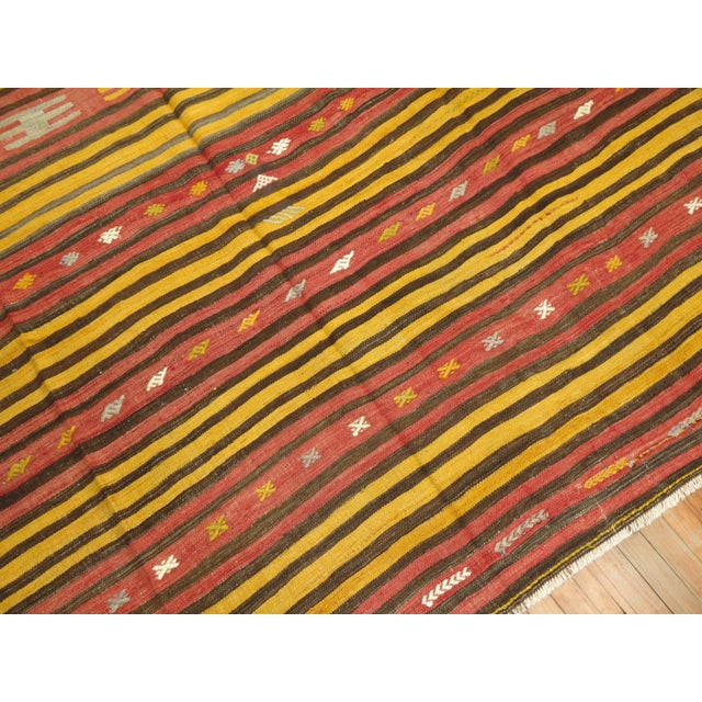 Textile Vintage Turkish Kilim, 7'9'' X 10'9'' For Sale - Image 7 of 8