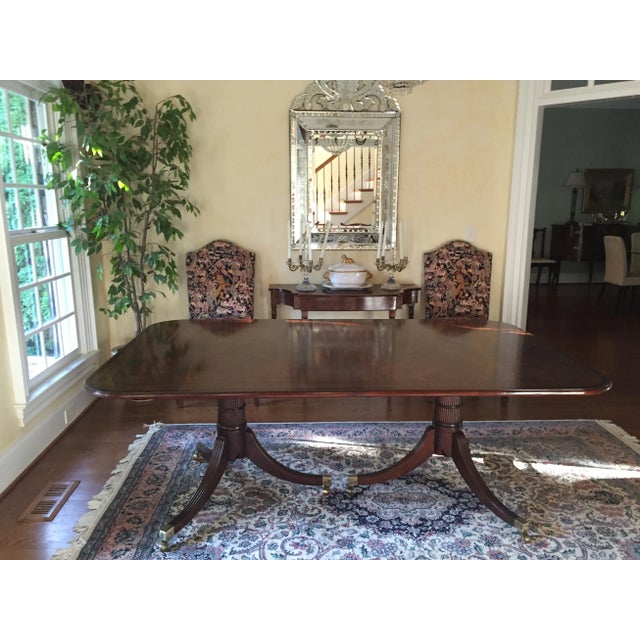Baker Furniture Company 1990s Baker Stately Homes Mahogany Dining Room Table For Sale - Image 4 of 8