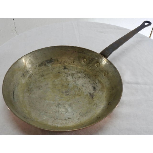 Rustic Early 19th Century Hammered Copper Frying Pan From France For Sale - Image 3 of 7