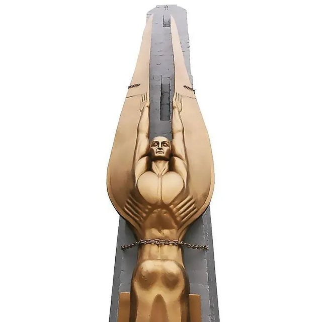 Art Deco 17' Tall Art Deco Style "Wings of the Republic" Angel Sculpture , 3 Available For Sale - Image 3 of 8