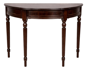 Vintage Mahogany Demi-Lune Hallway Table with Drawer