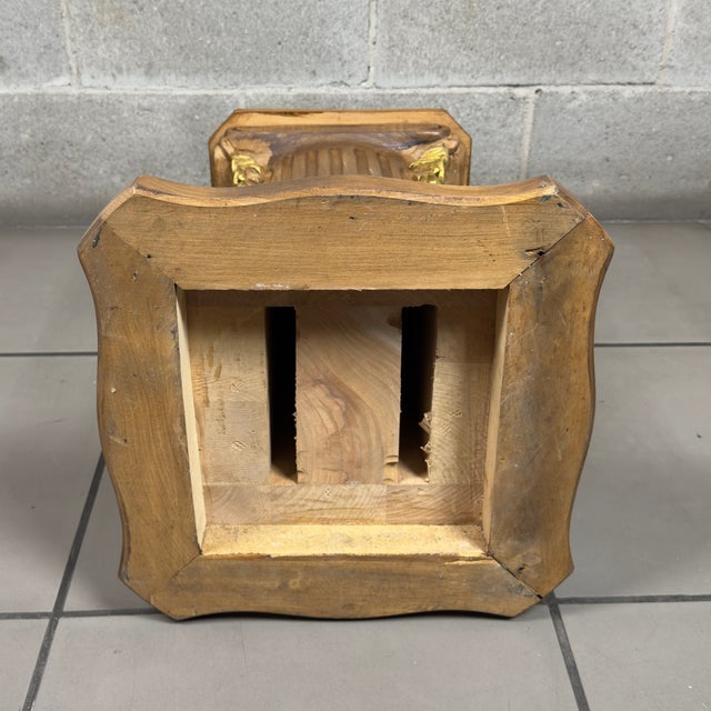 Wood Vintage Column Pedestal in Carved Wood For Sale - Image 7 of 11