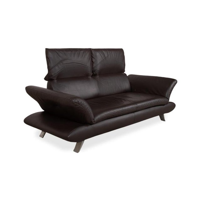 Leather Three-Seater Brown Manual Function Sofa from Koinor Velluti For Sale - Image 5 of 17