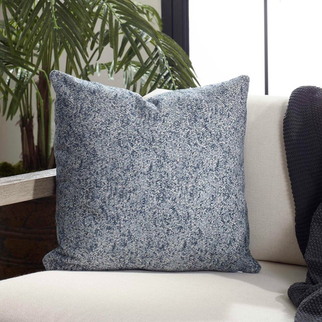 Sumptuously Soft, Woven Chenille In Tones Of Indigo And Denim Over A Cream Warp In Sunbrella Solution Dyed Acrylic....