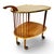 Mid-Century Modern Scandinavian Kidney-Shaped Wooden Bar Cart Serving Trolley, 1960s For Sale - Image 3 of 17
