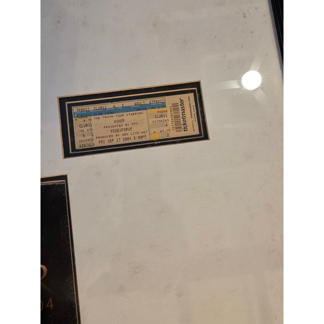 Glass Framed Autographed Usher Raymond Poster From 2004 Truth Tour 2 Authentic Ticket. For Sale - Image 7 of 8