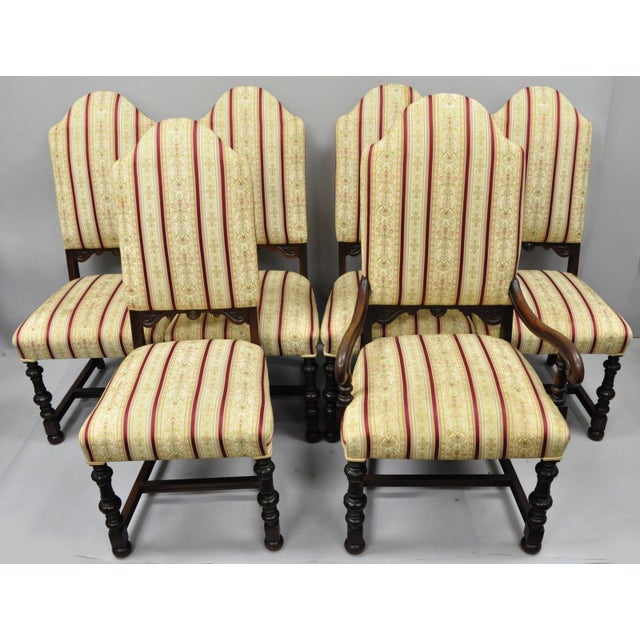 Jacobean Depression Renaissance Revival Walnut Upholstered Dining