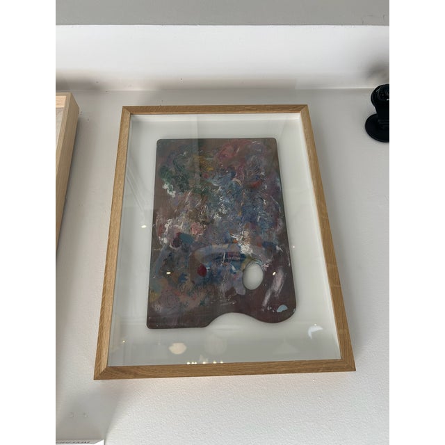Purple Late 20th Century Paint Palette Magentas in Float White Oak Frame For Sale - Image 8 of 10