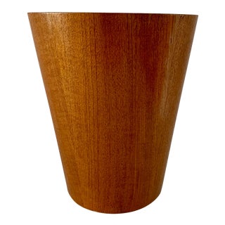 Scandinavian Danish Modern Teak Wastebasket Trash Can Waste Basket For Sale