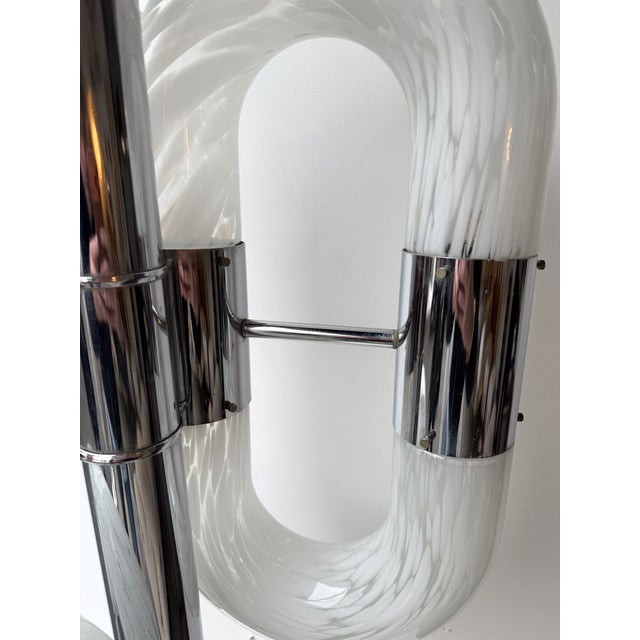 Metal Metal Chain Floor Lamp Murano Glass by Aldo Nason for Mazzega, Italy, 1970s For Sale - Image 7 of 12