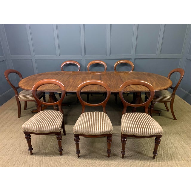 Large Twin Pillar Mahogany Dining Table, 1910 For Sale - Image 16 of 18