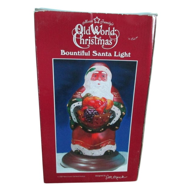 Vintage Old World Christmas Bountiful Santa Lamp 1998 Retired Works For Sale - Image 10 of 10