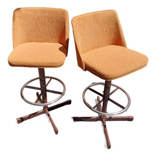 Pair Mid-Century Modern Samsonite Bar Stools For Sale