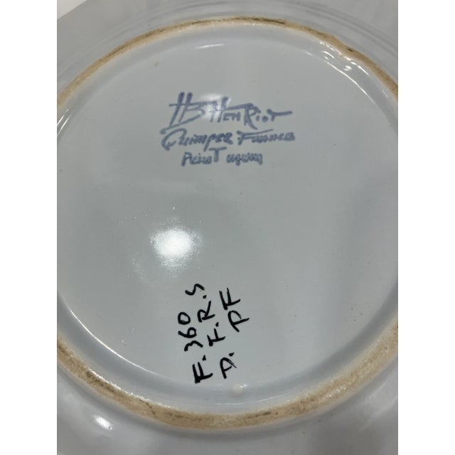 Pair of 1970s Quimper Fish Plates For Sale - Image 4 of 7