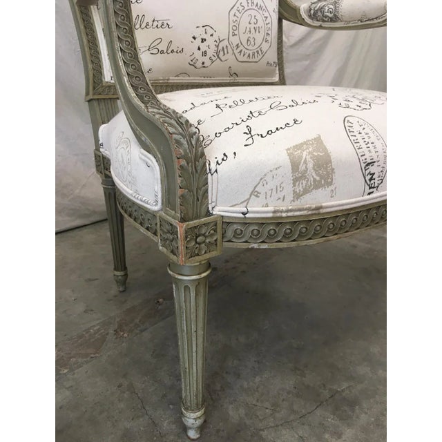 French Antique Painted Armchairs - a Pair For Sale In Austin - Image 6 of 13