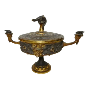 Gilt Bronze Lizard Tazza With Gilt Bronze Circa 1890s