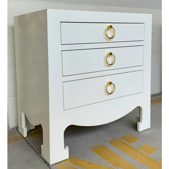 White Villa & House Asian Modern White Jacqui Side Table For Sale - Image 8 of 8