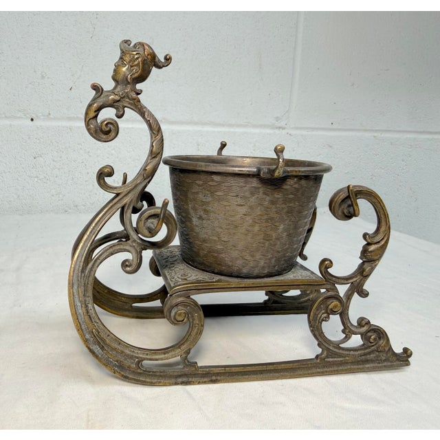 19th Century Antique 19th Century Bronze Victorian Sleigh Ring Holder Jewelry Jar Dish For Sale - Image 5 of 14