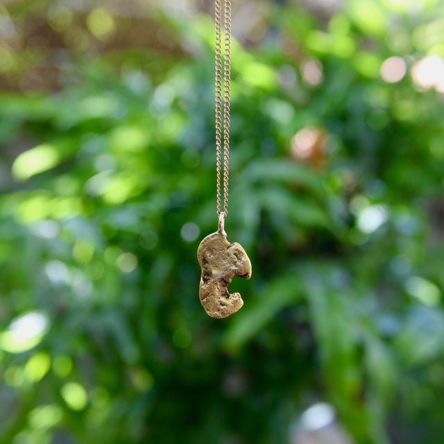 Vintage 22k Gold Nugget Pendant With Pac-Man Resemblance For Sale - Image 10 of 10