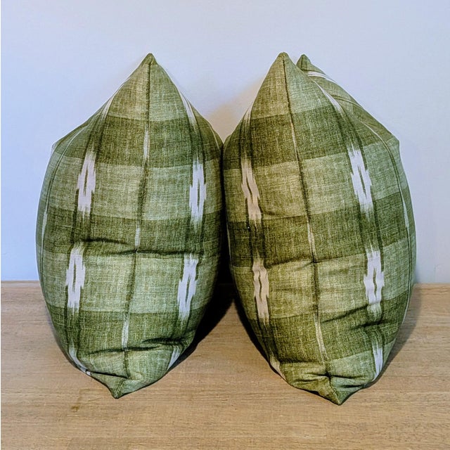 Traditional Brunschwig & Fils Girard Pillows in Leaf - Double Sided Pair For Sale - Image 3 of 6