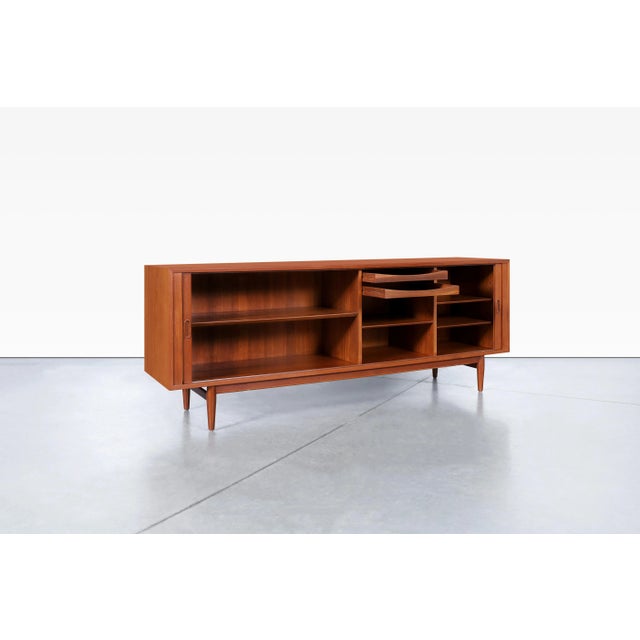 Sibast Møbler 1950s Danish Modern Teak Tambour Door Credenza by Arne Vodder for Sibast Mobler For Sale - Image 4 of 12