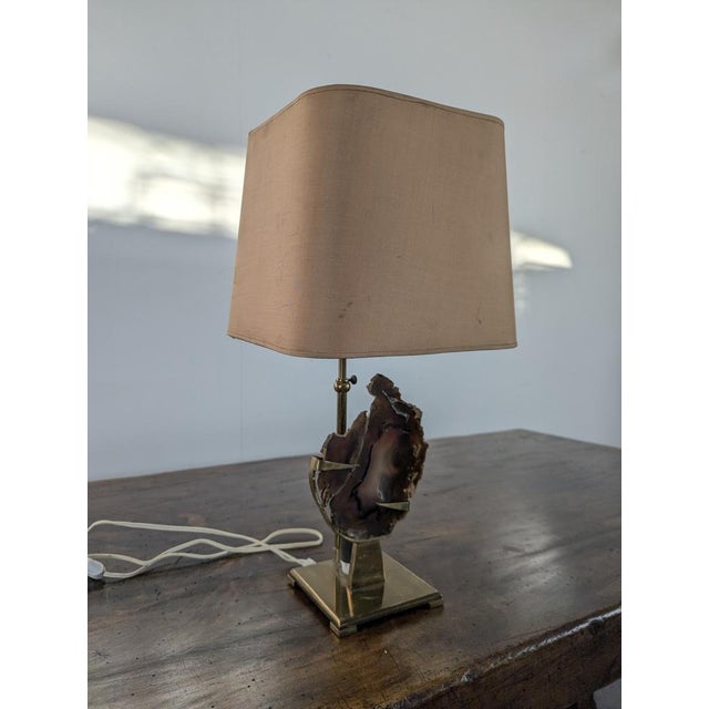 Agate and Brass Table Lamp, in Very Good conditions. Up to 250V (Europe/UK Standard).The wiring of this item may be...