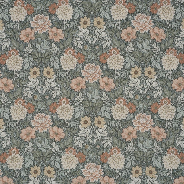 Boråstapeter Dahlia Garden Fabric In Green For Sale