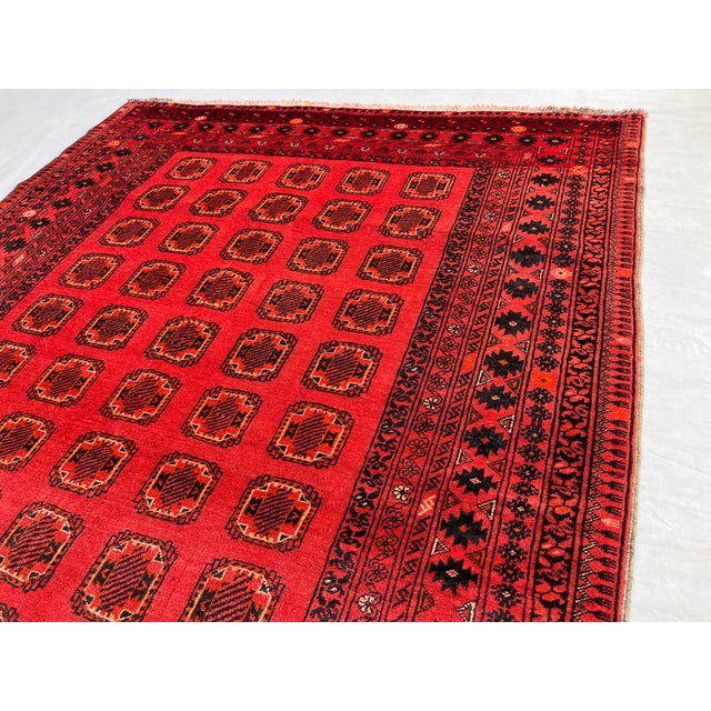 2000 - 2009 Vintage Afghan Turkmen Ersari Tekke Gul Rug - 6'2" X 3'10" For Sale - Image 5 of 11
