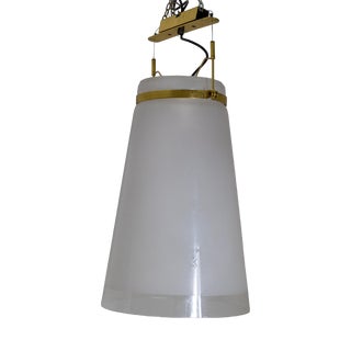 Ceiling Lamp with Conical Diffuser In Satin Glass For Sale