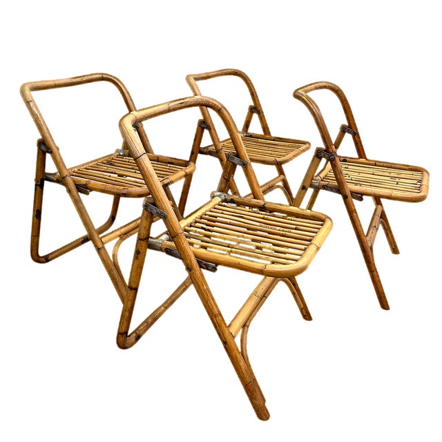 Bamboo Folding Chair from Dal Vera, Italy, 1950s For Sale