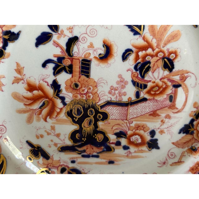 Antique English Imari Plates by John Ridgway & Co, c.1830s Staffordshire - a Pair For Sale - Image 4 of 10