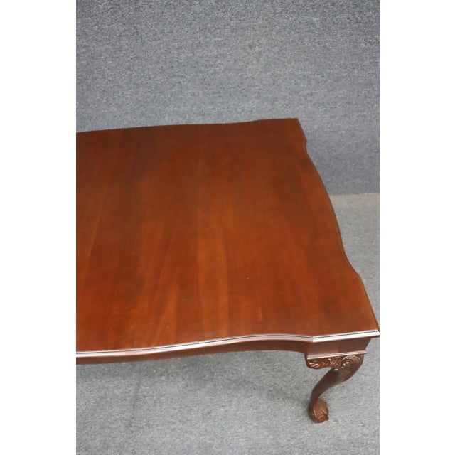 Brown Harden Cherry Claw-and-Ball Extension Dining Table With Leaves For Sale - Image 8 of 16