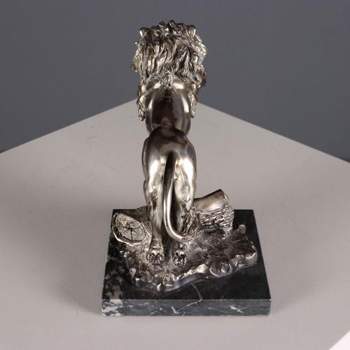 Rampant Lion in Silver Sheet Manufacture Ottaviani For Sale - Image 9 of 11