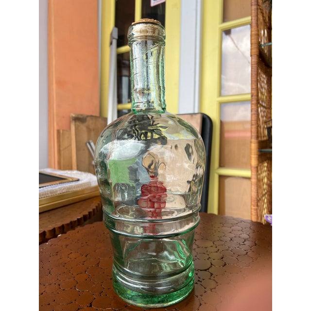 Hand Painted Blown Glass Zinfadel Wine Decanter/ Dispenser For Sale In West Palm - Image 6 of 7