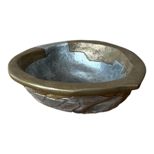 Vintage Brass and Pewter Walnut Bowl
