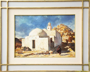 Tunisian Landscape, 1994, Oil Painting, Framed