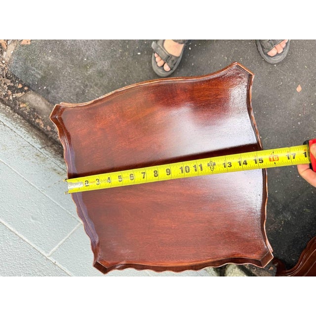 Early 20th Century Edwardian Style Scalloped Top Tray Table. For Sale - Image 12 of 14