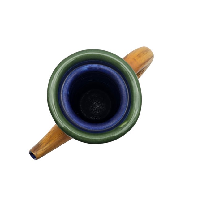 Green Jamie Walker Sculptural Coil Studio Pottery Teapot, Signed12" For Sale - Image 8 of 17